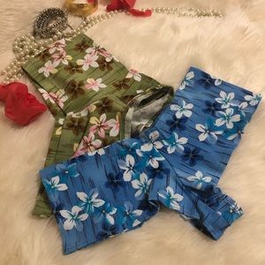All striped flowers print boy short panty,